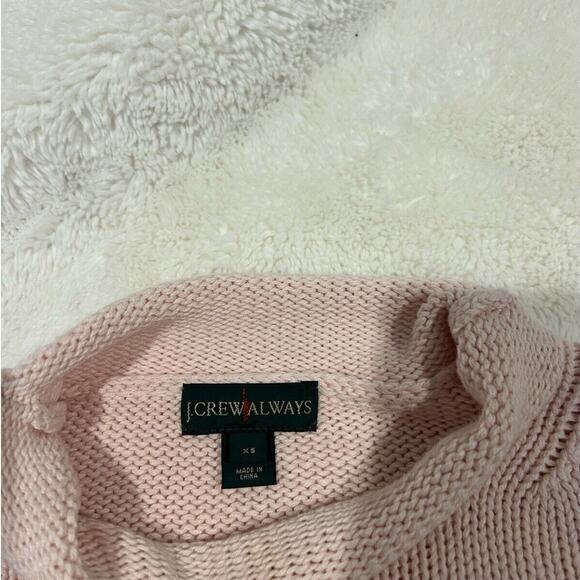 J. Crew Always XS Pink Rollneck Pullover Thick Knit Sweater Fisherman Preppy 90s - Picture 4 of 5